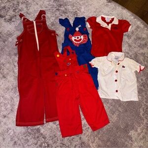 Izod Lacoste Vintage Kids Red White Blue Clothing Lot NICE